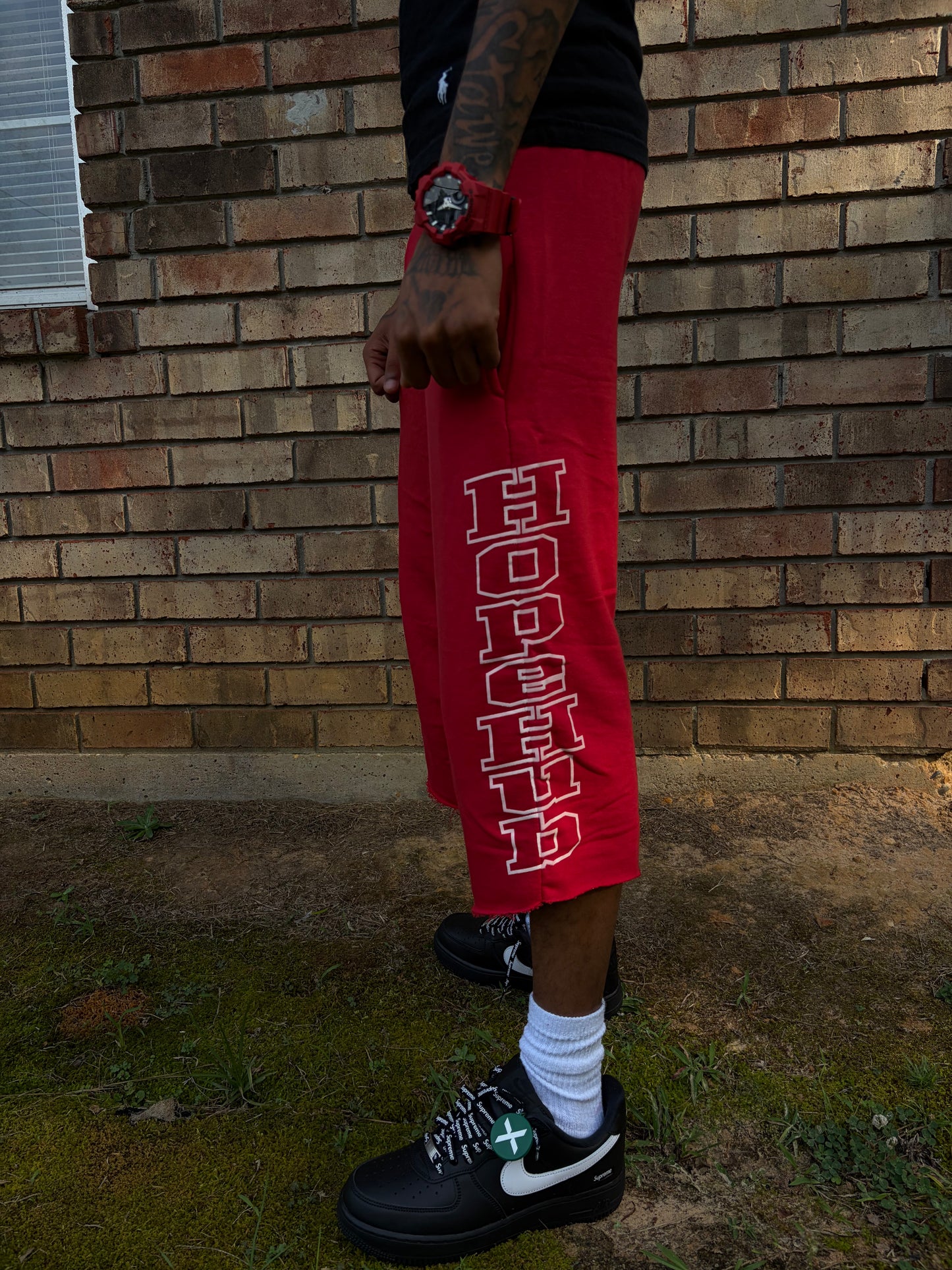 Red HopeHub gaucho shorts